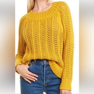 J. Crew Open Knit Sweater Cozy Chunky Cotton Blend Super Soft Womens Size Large